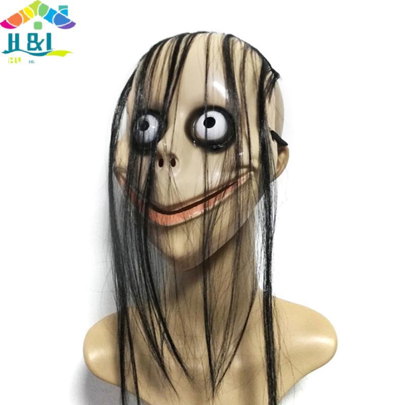 H & L Novo Horror De Halloween Com Máscara De Cabelo Longo Engraçada Bucal Em Forma De V Fantasma Feminina Roleplay MoMo