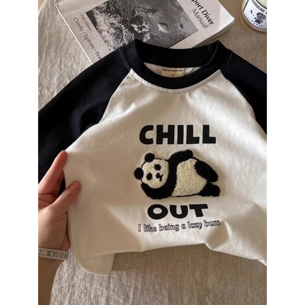 Meninos de manga comprida camiseta puro algodão primavera outono novo estilo crianças bebê dos desenhos animados bordado