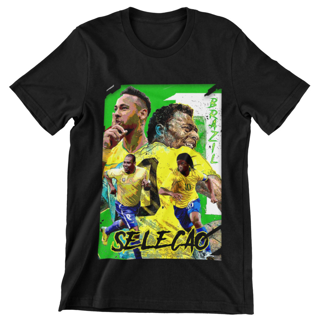 Camiseta Oversized Masculina Feminina Estampa Seleção Brasileira Lendas Futebol Streetwear