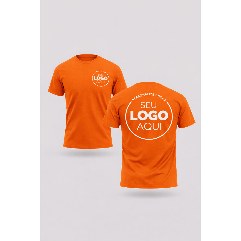 Camiseta Personalizada com Logo | Estampa Frente e Costas | 100% Algodão | Uniforme Empresa | Envio Rápido*
