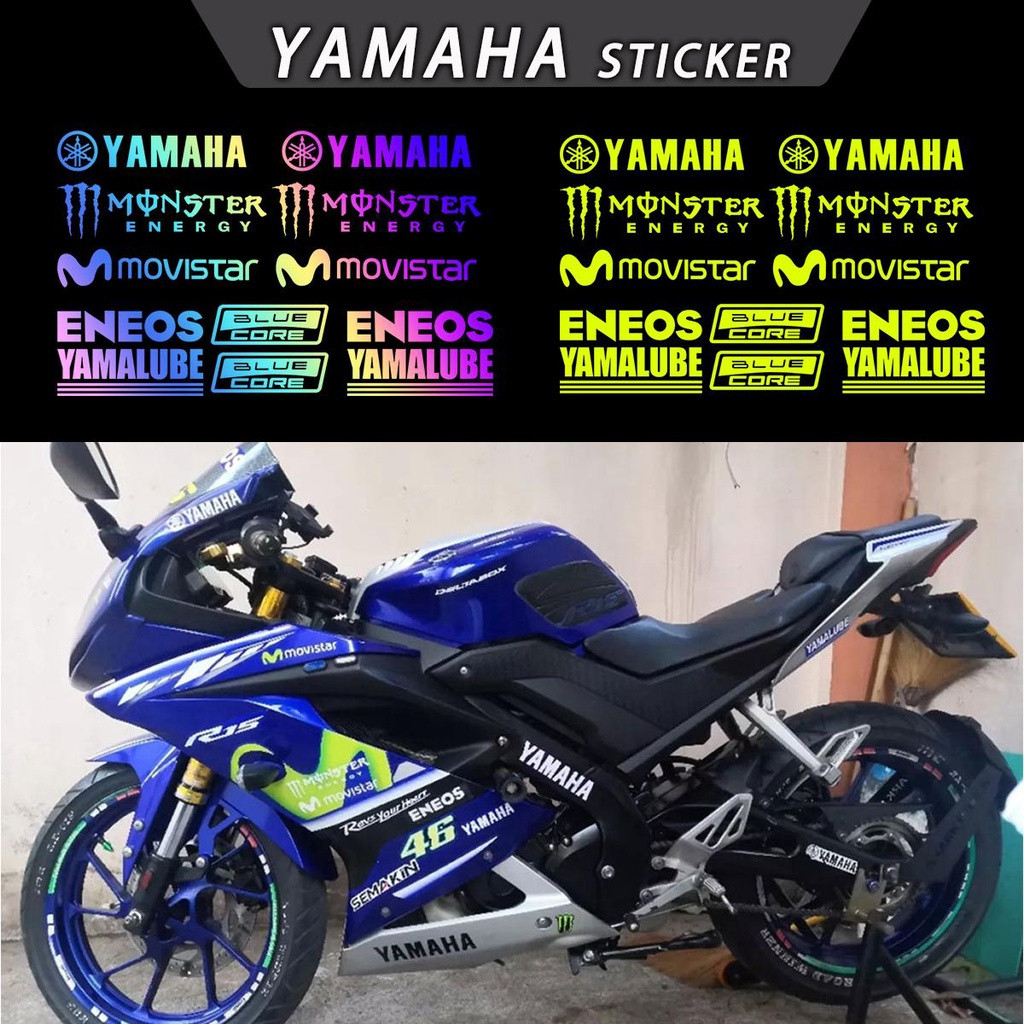 Adesivo Refletivo Impermeável para Motocicleta Yamaha, Emblema de Logo para Capacete, Monster