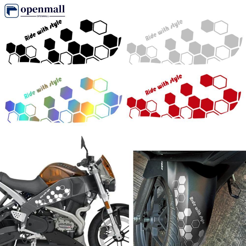 OMALL Universal Motocicleta Frente Fender Corpo Pente Estilo Adesivos Reflexivos Decalque À Prova D'água I3K9