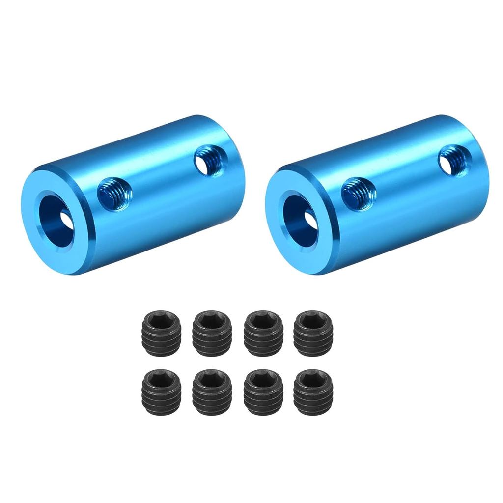 DMiotech Conjunto de 2 Acoplamentos Rígidos de Eixo 1/4-1/4 polegadas L25XD14 com Parafusos, Conector de Eixo de Motor e