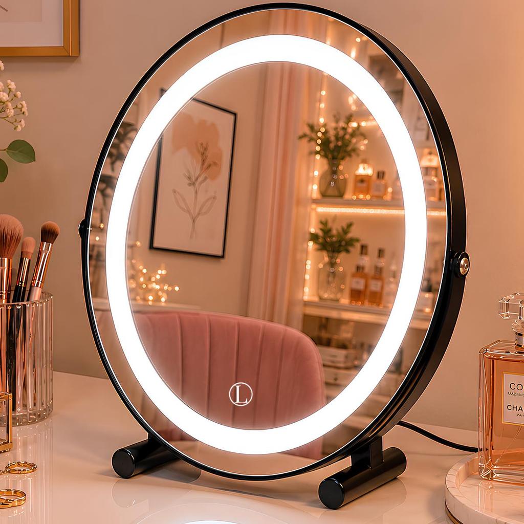 Imagem Espelho Lopazzi de Mesa para Maquiagem com LED 3 Tons Touch Penteadeira Decorativo