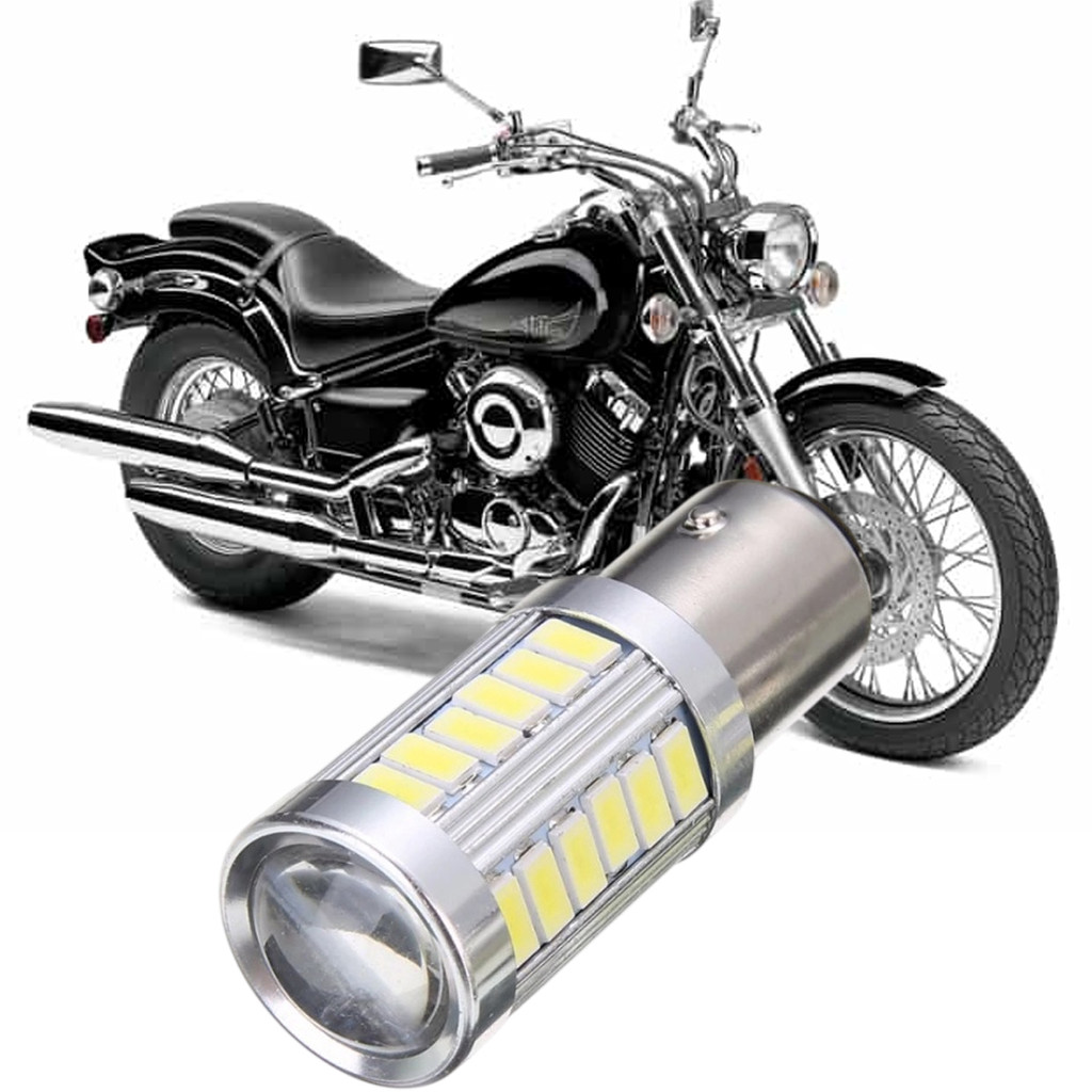 Lampada Ultra LED Luz de Freio e Lanterna Traseira P21/5W Moto Yamaha XVS 650 Drag Star 1997 a 2008