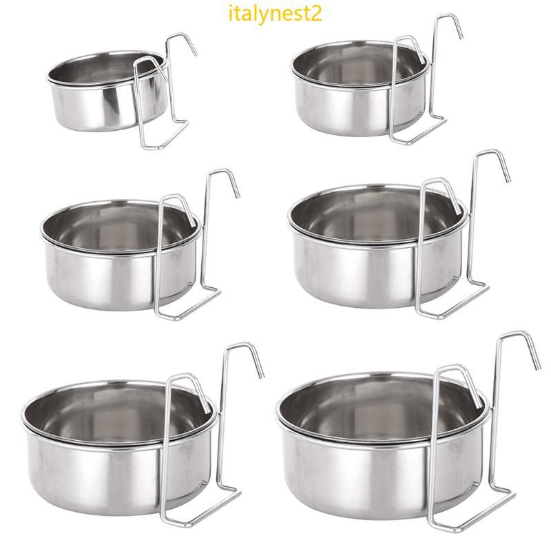Billy Cão Tigelas Copos Galinheiro Aço Inoxidável Cabide Para Gato Gaiola Canil Pendurado Tigela Alimentador D