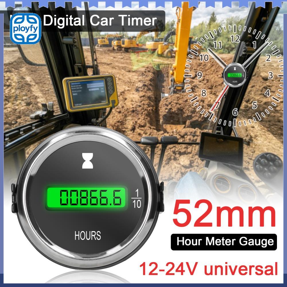 Ployfy Medidor de hora Ymiko 52 mm LED Temporizador digital de carro 12/24 V rastreador para veículo barco marinho