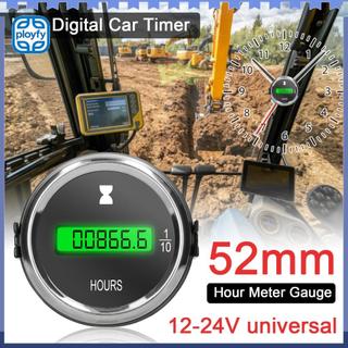 Ployfy Medidor de hora Ymiko 52 mm LED Temporizador digital de carro 12/24 V rastreador para veículo barco marinho