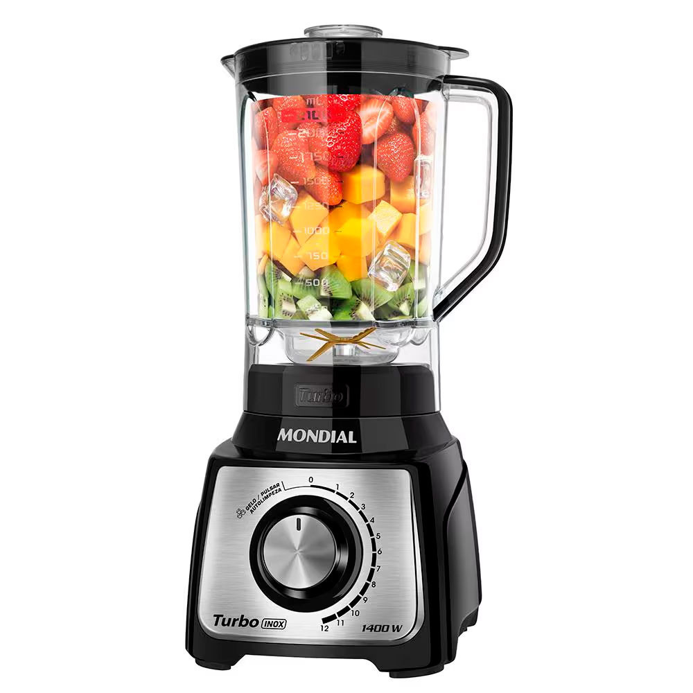 Liquidificador Turbo Inox L-1400 12 Velocidades 1400W 3L Mondial