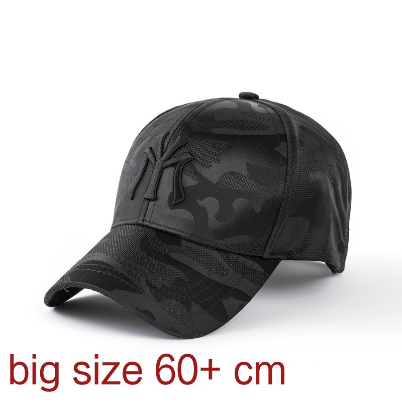 Boné masculino de tamanho grande, boné de beisebol camuflado de secagem rápida, boné feminino estilo trucker, moda para