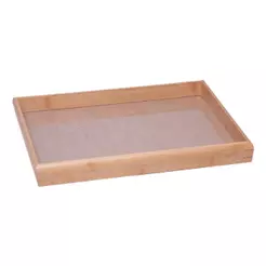 Bandeja Com Sisal Natural 45cm x 30cm 4,5cm Bambu