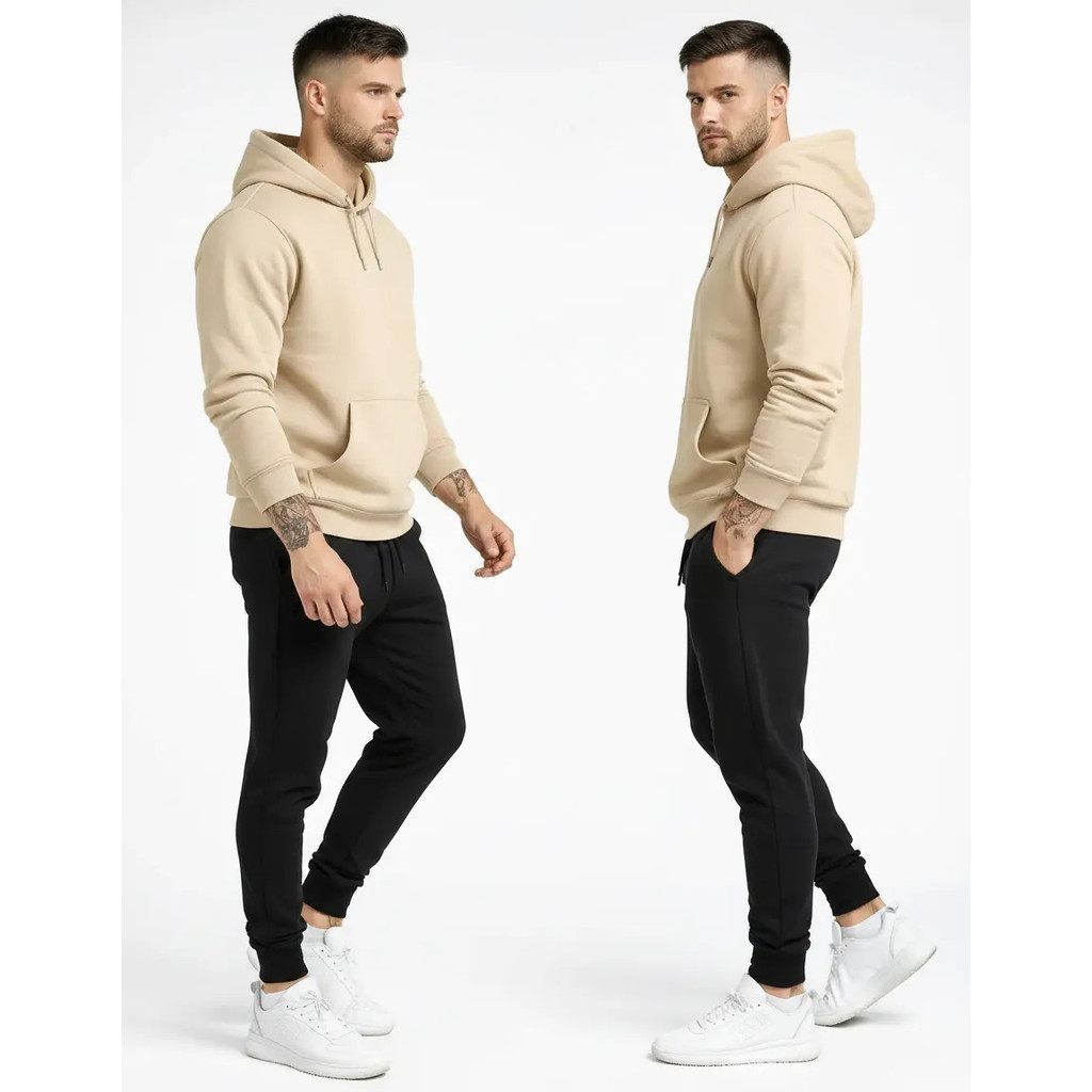 Conjunto Moletom Blusa De Frio + Calça Abrigo Modelo Canguru com Cordinha Estampado