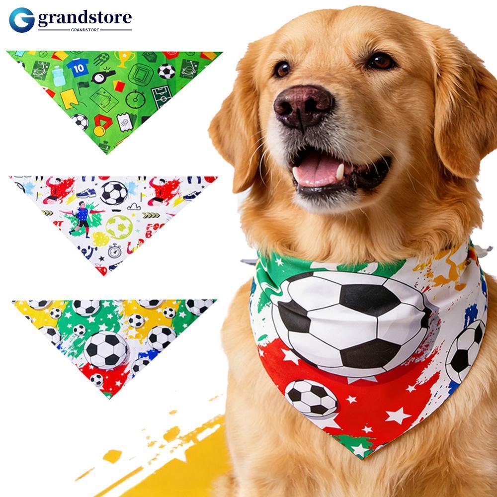 GRANDSTORE Futebol Impressão Cão Triângulo Cachecol Babador Para Animais De Estimação Cães Pequenos Médios Grandes Espor
