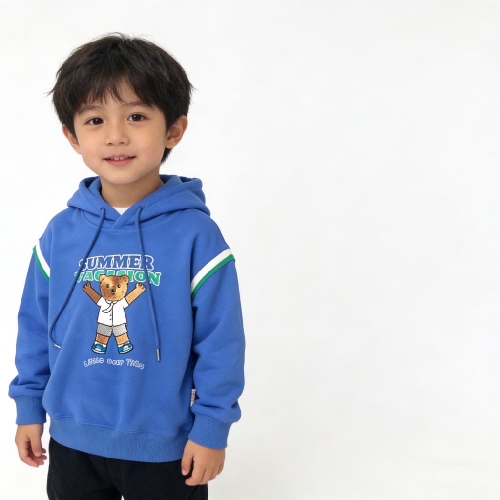 Bear Tribe 110-160 Tamanho 62.5% Algodão Infantil Bordado Urso Moletom Com Capuz 2226 Frete Grátis Mais de 30
