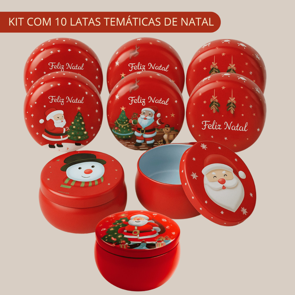 kit 10 Latas Premium para Vela Aromática Lembrancinhas –com Acabamento Refinado