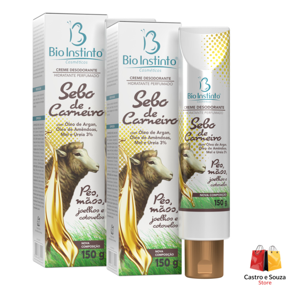 Creme Sebo de Carneiro para Massagem 150g kit 2 un - Relaxamento e Hidratação Intensa