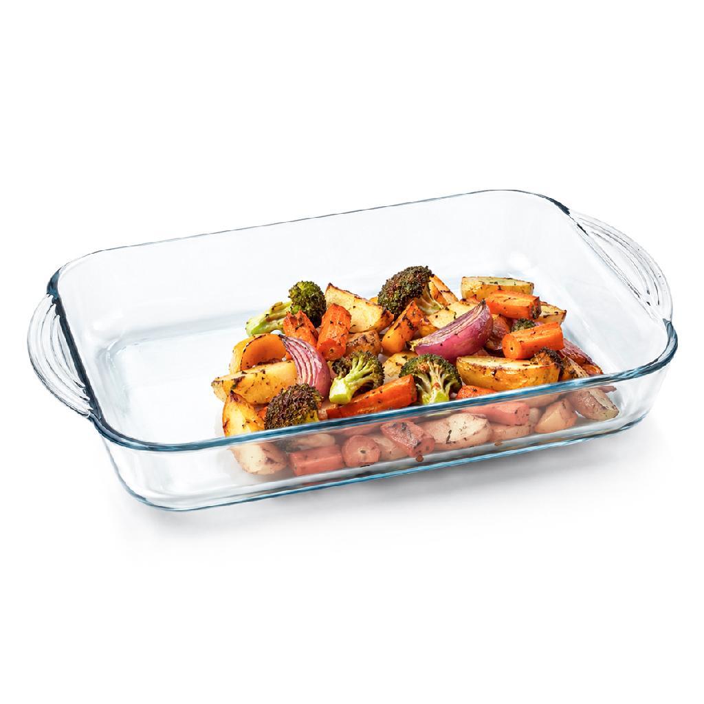 Travessa Forma Assadeira 3850ML Forno Antiaderente Servir Marinex Lasanheira Borossilicato Sobremesa