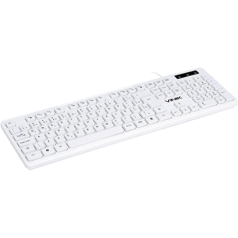 TECLADO USB MULTIMIDIA SLIM BRANCO, TECLAS CHOCOLATE, CABO 1.8M - VINIK, TCB200