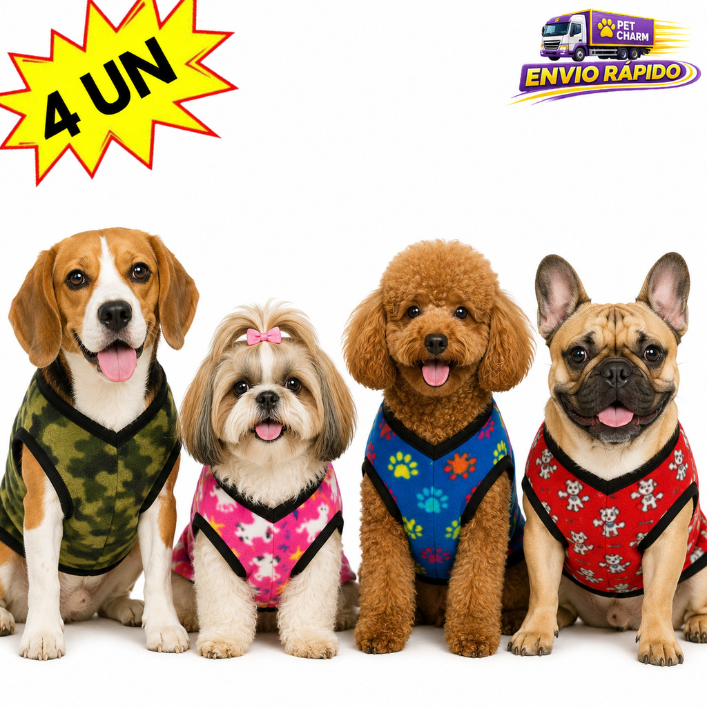 Kit 4 Roupinha N4 Para Cachorro Pequeno Porte Roupa Pet Frio