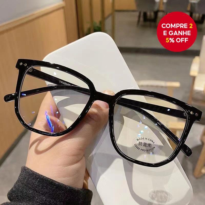 Novos Óculos Quadrados Oversize de Moda - Lentes com Bloqueio de Luz Azul e Antirradição, Grande Armação de Óculos para