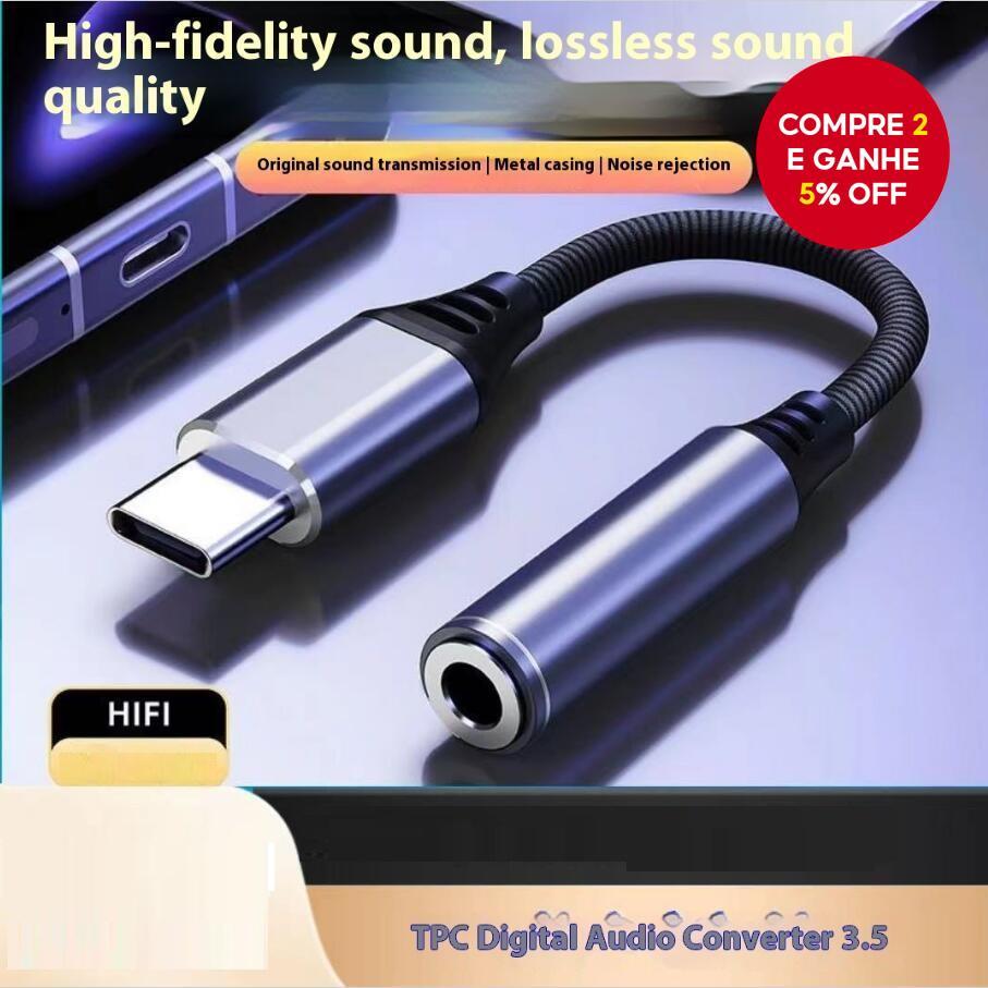 Adaptador De Fone De Ouvido USB C Para 3.5 Mm AUX Jack TypeC Fones De Conversor De Áudio Celular