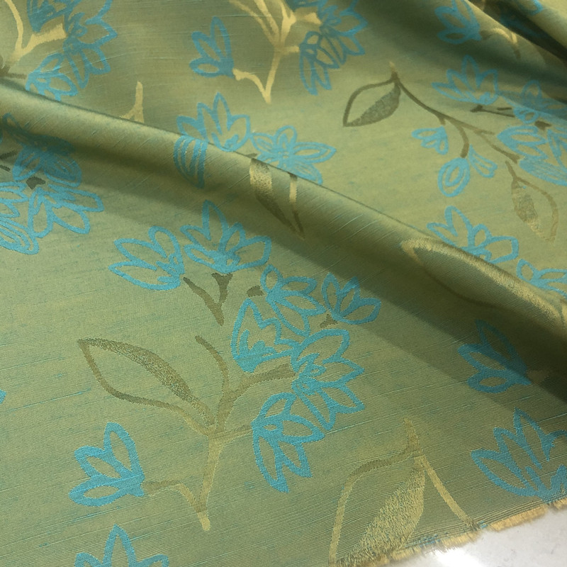 Primavera outono estilo verde Tencel flor Jacquard algodão estilo fino roupas tecido Design nicho camisa saia tecido
