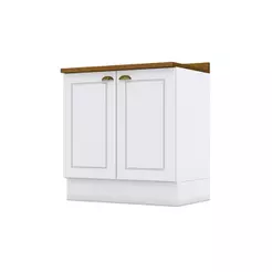 Balcão de Cozinha Modulado c/ Tampo Americana c/ 2 Portas 80cm Branco - Henn