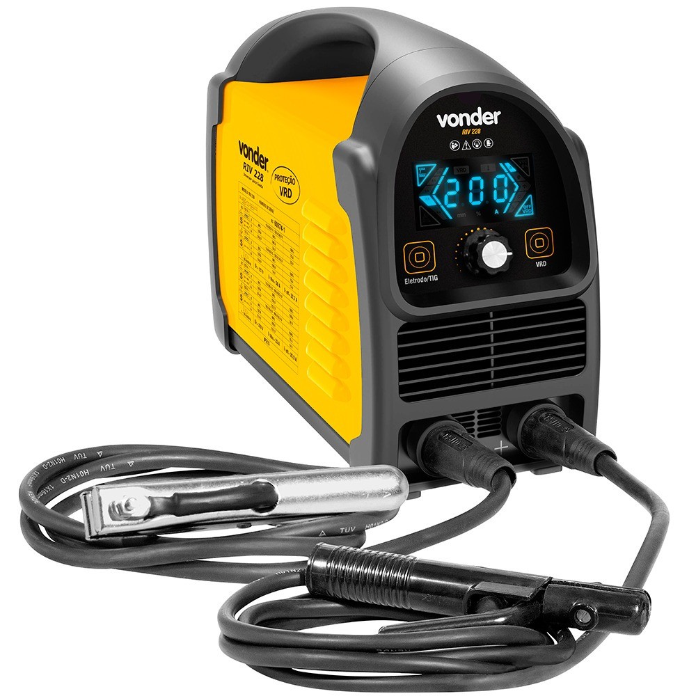 Inversora de solda 200A para eletrodo revestido e tig RIV 228 Vonder
