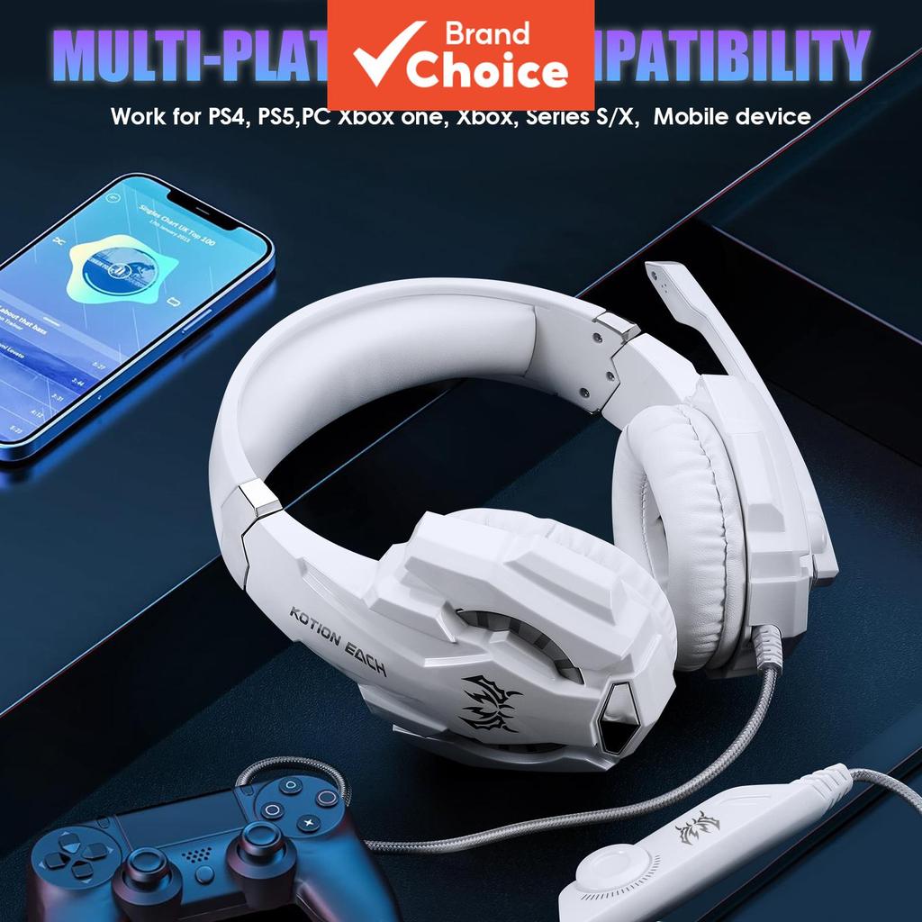 Fone de Ouvido Stereo Sprise G9000 com Microfone, LED e Fio - Ideal para PC, Laptop, PS4, Xbox One e Celular
