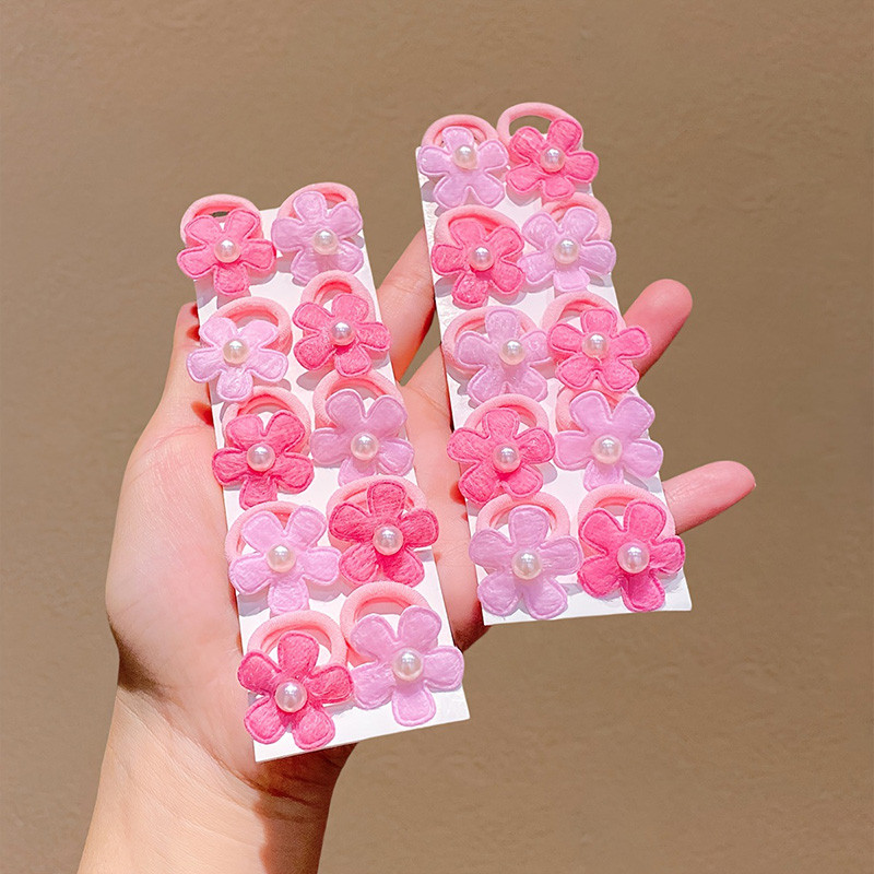 10 Pçs Novas Lindas Flores Meninas Faixas De Cabelo Elásticas Crianças Acessórios Para O — imagem 2 de 2