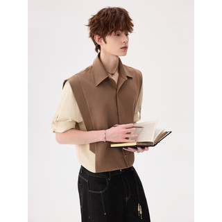 CHICERRO Siciliano Masculino Desgaste Luz Estilo Maduro Casual Voando Ombro Costura Contraste Cor Camisa de Manga Curta 