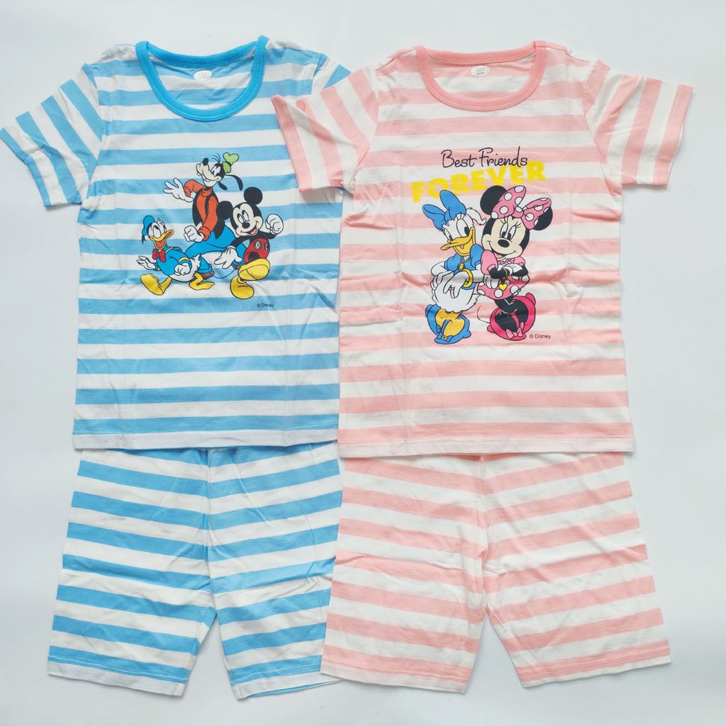 Coreano único meninos meninas puro algodão Shorts de manga curta terno médio grande crianças algodão camiseta verão list