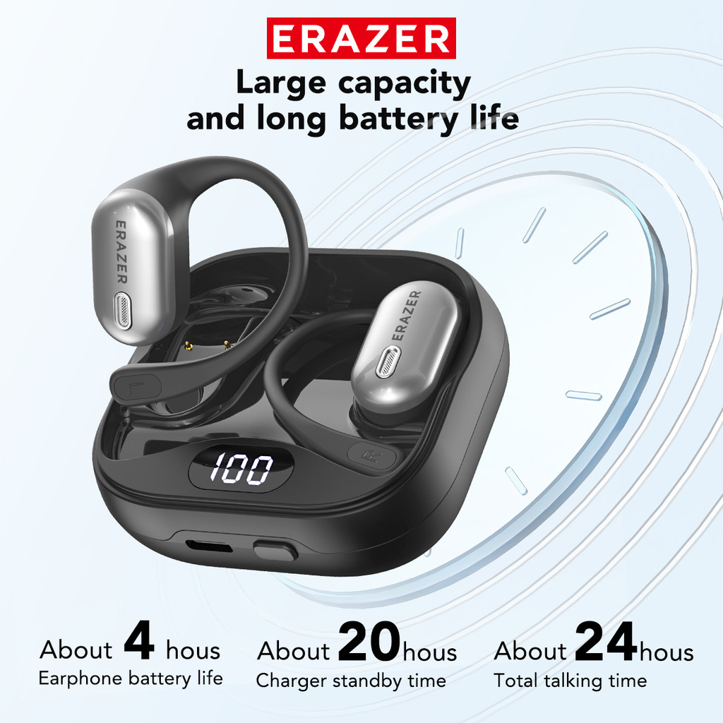 Fone de ouvido de tradução ERAZER XF53 Fone de ouvido de tradução de idioma AI Fone de ouvido sem fio Bluetooth 6.0 IPX5