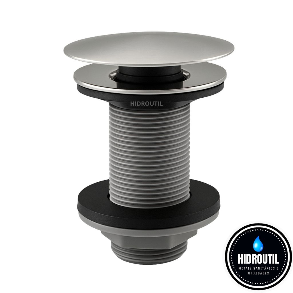 Válvula Click Botão Inox Cromado Lavatório Cuba Lavabo Inteligente ABS 7/8