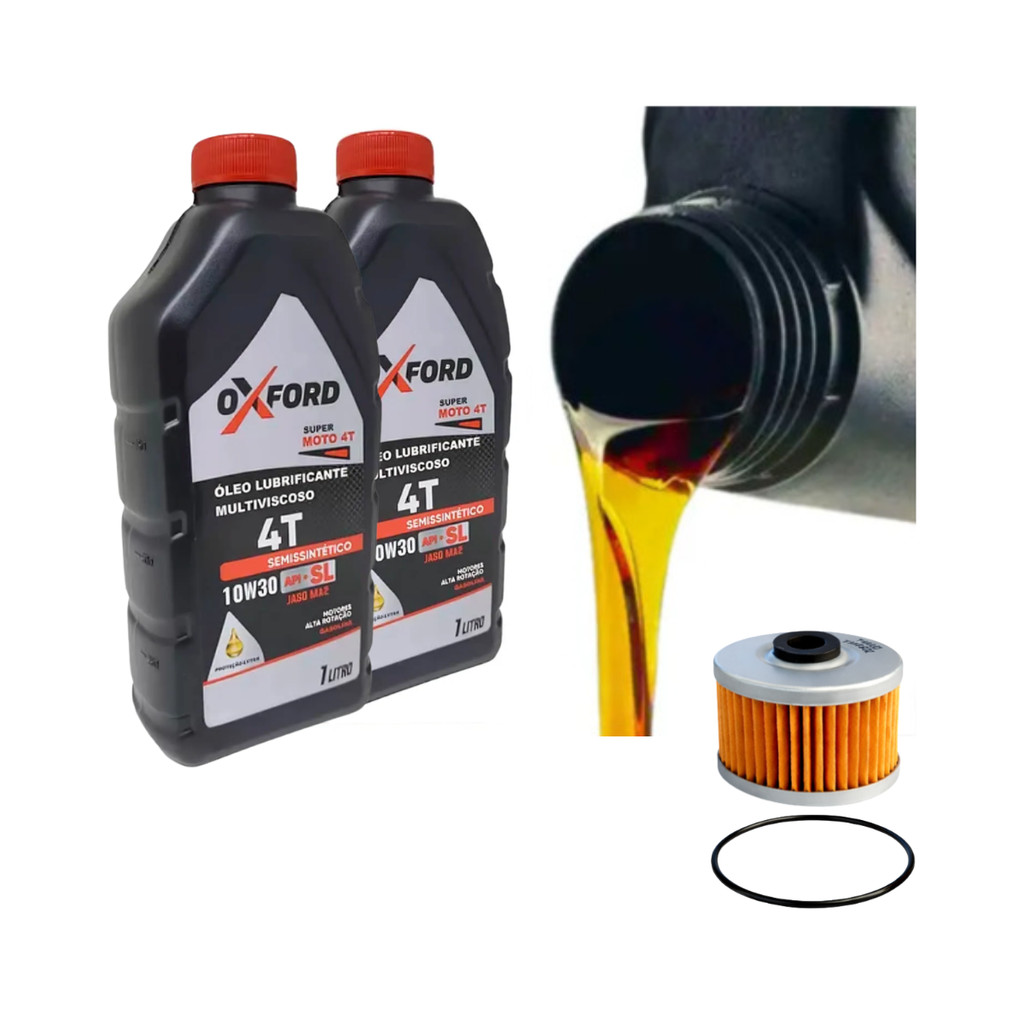 Kit 2 Litro Óleo 10w30 OXFORD + Filtro de ÓLEO XRE300 CB300 FALCON Nx400i CB250F TWISTER