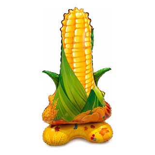 Balão Metalizado 116cm Milho Gigante Com Base Festa Junina