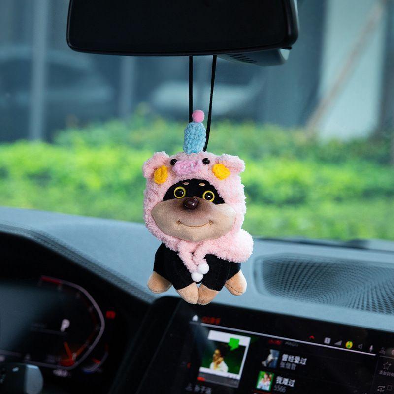Novo pingente estrela Hairpin néctar abelha cão pingente boneca de pelúcia espelho retrovisor do carro pingente presente
