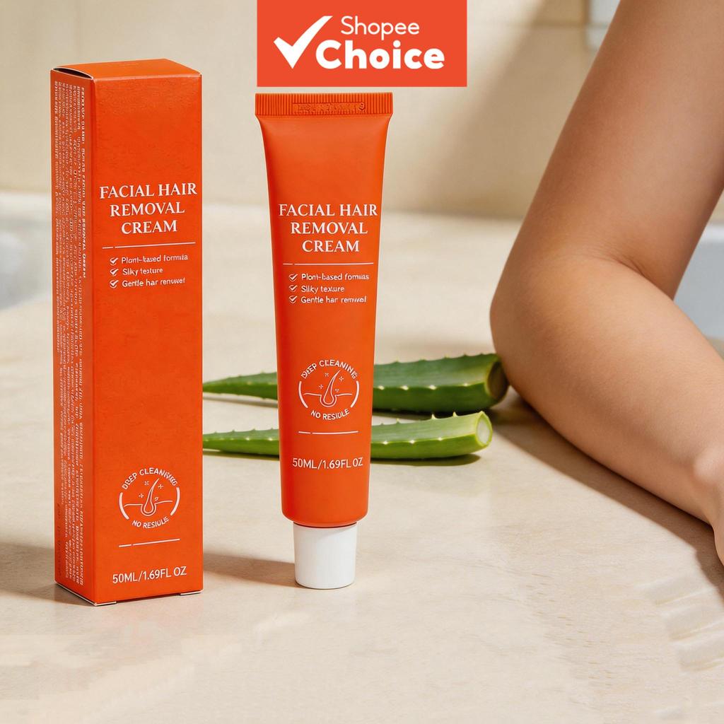 Creme Depilatório Facial BARUBT - Creme Depilatório Suave à Base de Plantas para Buço, Queixo e Pelos Finos, Textura