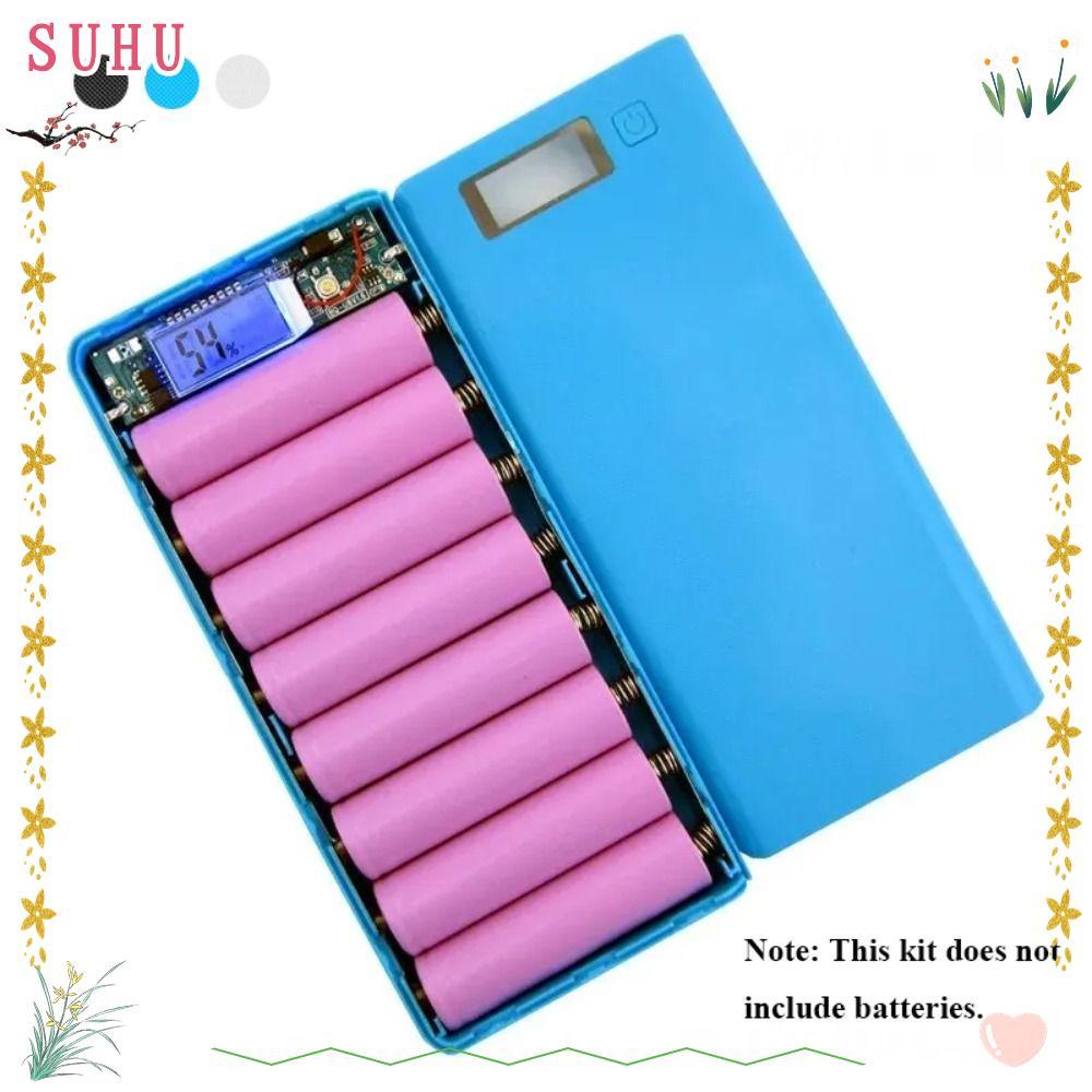 Caixa De Banco De Potência SUHU , Suporte DIY 8 * 18650 , Armazenamento De Carregamento USB Duplo Com Tela De Luz Fria