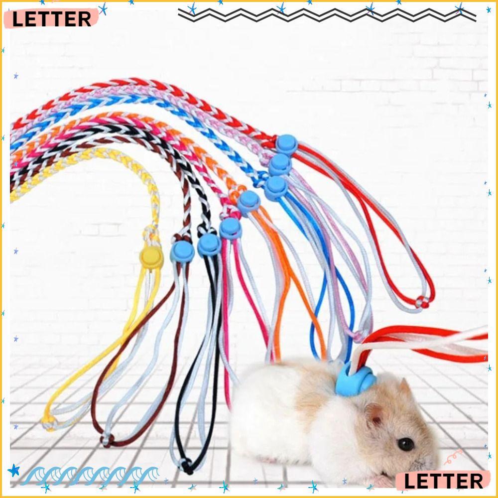 Trela Do Hamster Animal De Estimação Da Carta , Ajustável Gaiola De 1.4m , Coleira Coelho De Náilon Rato