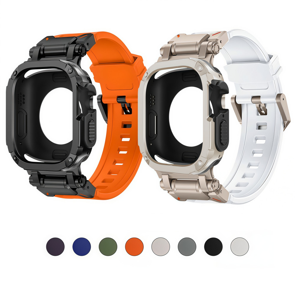 Pulseira De Silicone Esporte+2 Em 1 Proteção Case Kit Para Apple Watch 10 11 46m