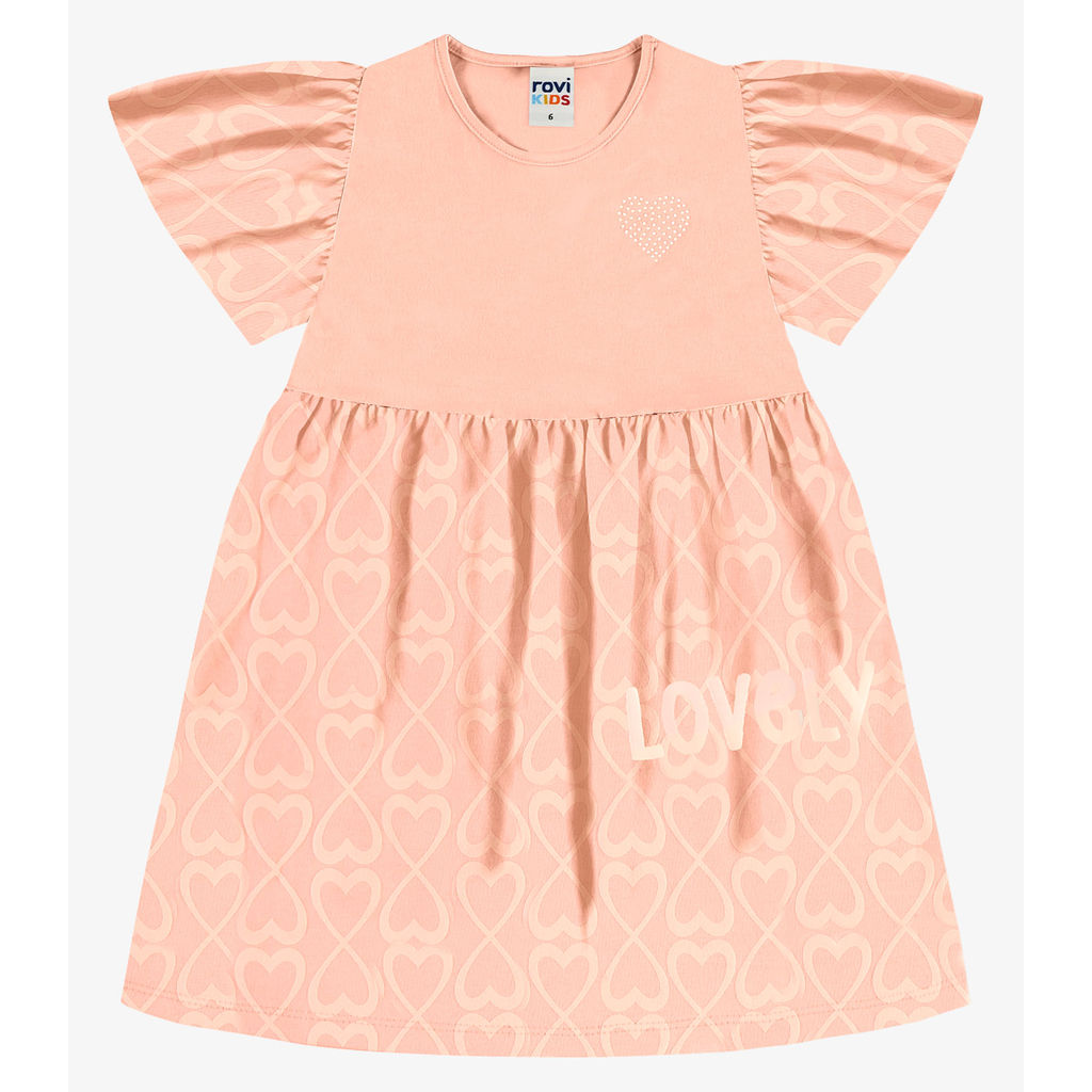 Vestido Infantil Com Estampa Rovi Kids Rosa