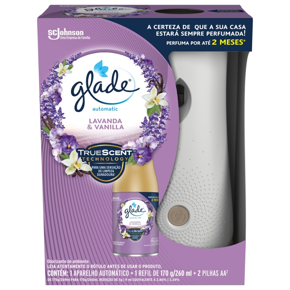 Desodorizador Glade Automatic Spray Aparelho + Refil Lavanda & Baunilha 260ml
