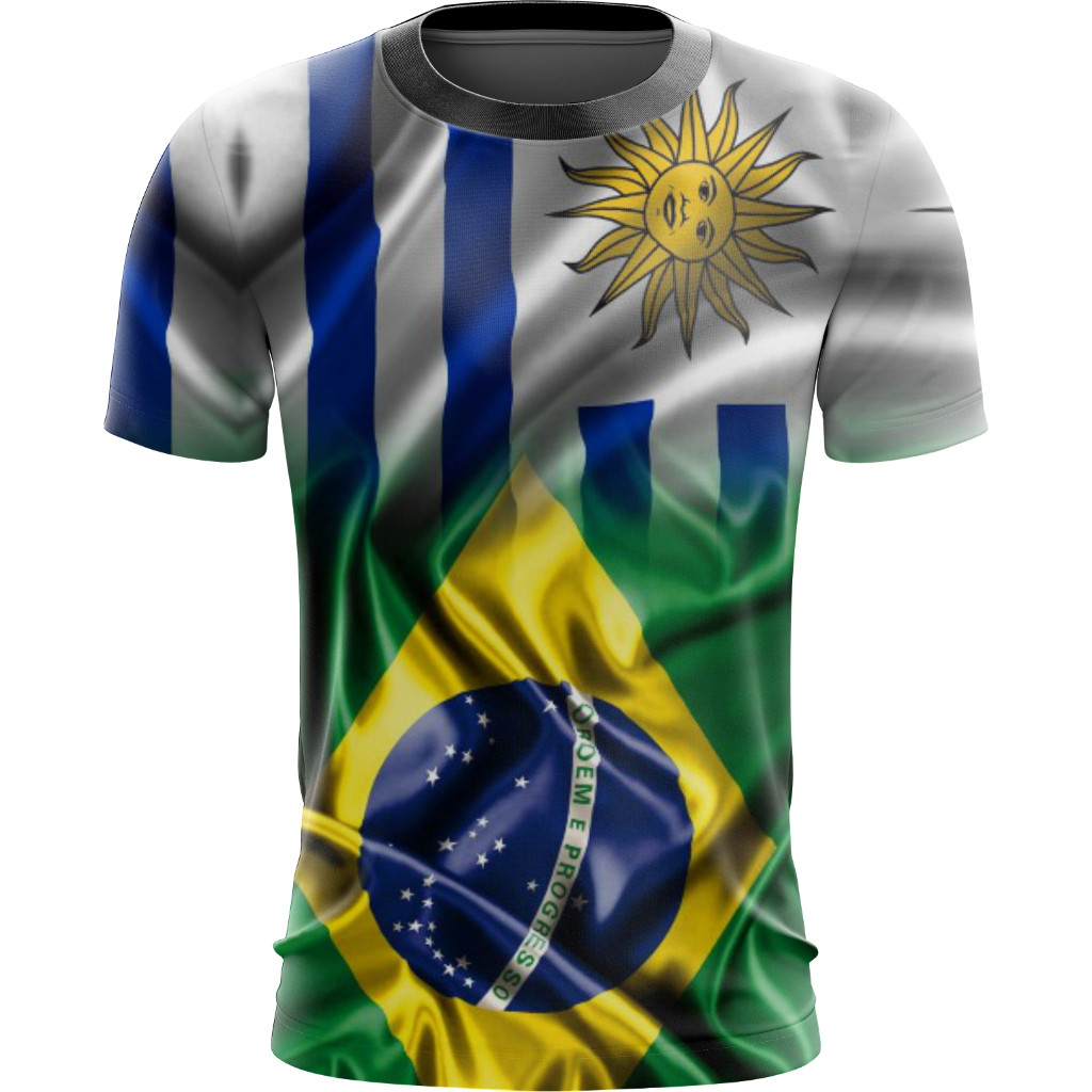 camisa camiseta brasil e uruguai