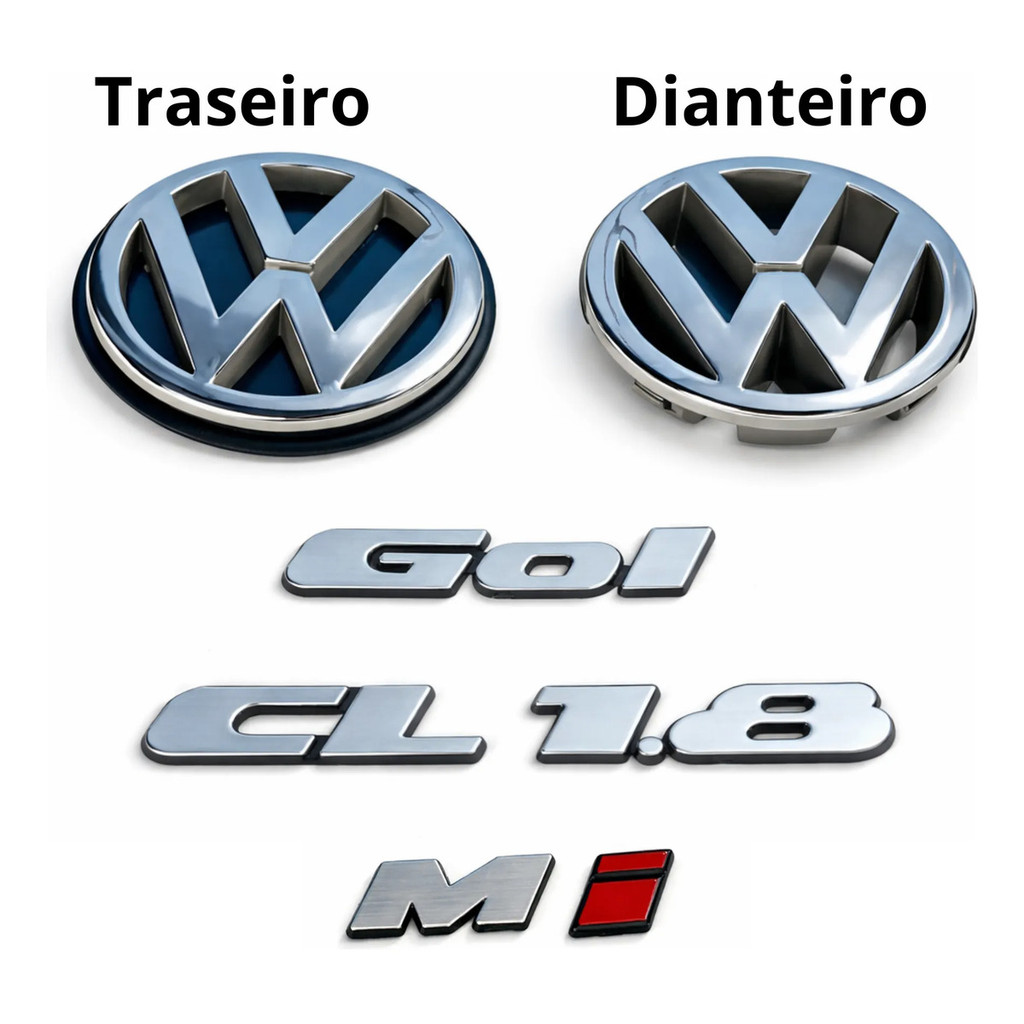 Kit Emblema Gol Cl 1.8 Mi P/ Gol Bola G2 97 98 99 - 7 Peças