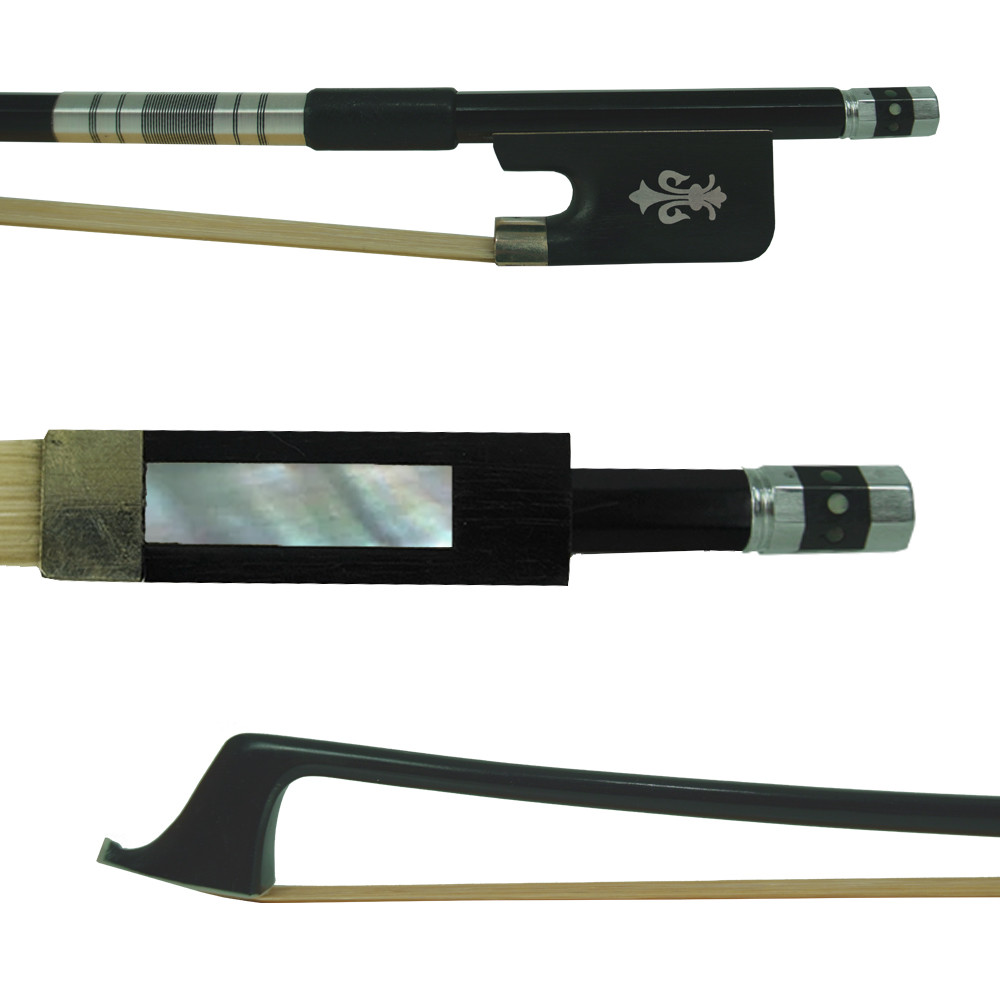 Arco Para Violoncelo 4/4 Fibra Lisa Talão Ébano Madrepérola