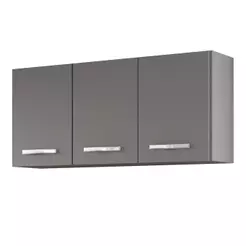 Armário de Cozinha Aéreo 120cm 3 Portas Honduras Cinza - Lumil
