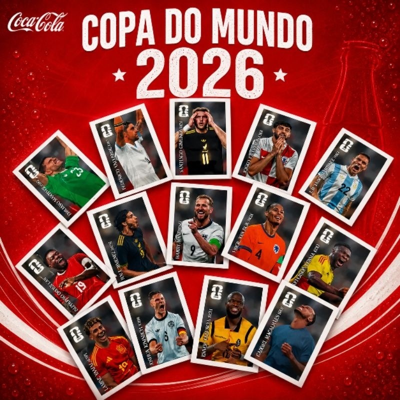 Kit 14 Figurinhas da Copa Original Coca Cola