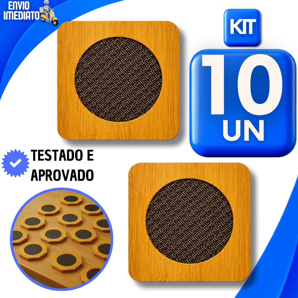 KIT Descanso de Panela Bambu Qualidade Casa Cozinha Buffet Pratico Restaurante 14.5cm Utilidades