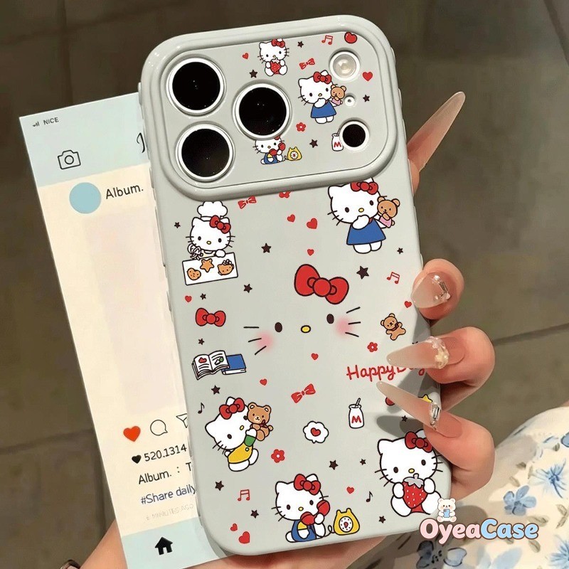 Capa De Corações Amorosos 3D Red Bow Kitty Cat Para Redmi K90 Pro Max K80 K70 Ultra K60 K50 Turbo 4 3 Ins Style Cartoon